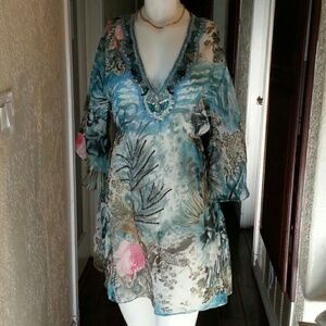 Alberto Makali Blue and Pink Dress